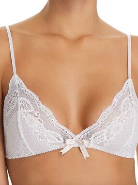 Eberjey Anouk Mesh Lace Triangle Bralette Nude Bra Large